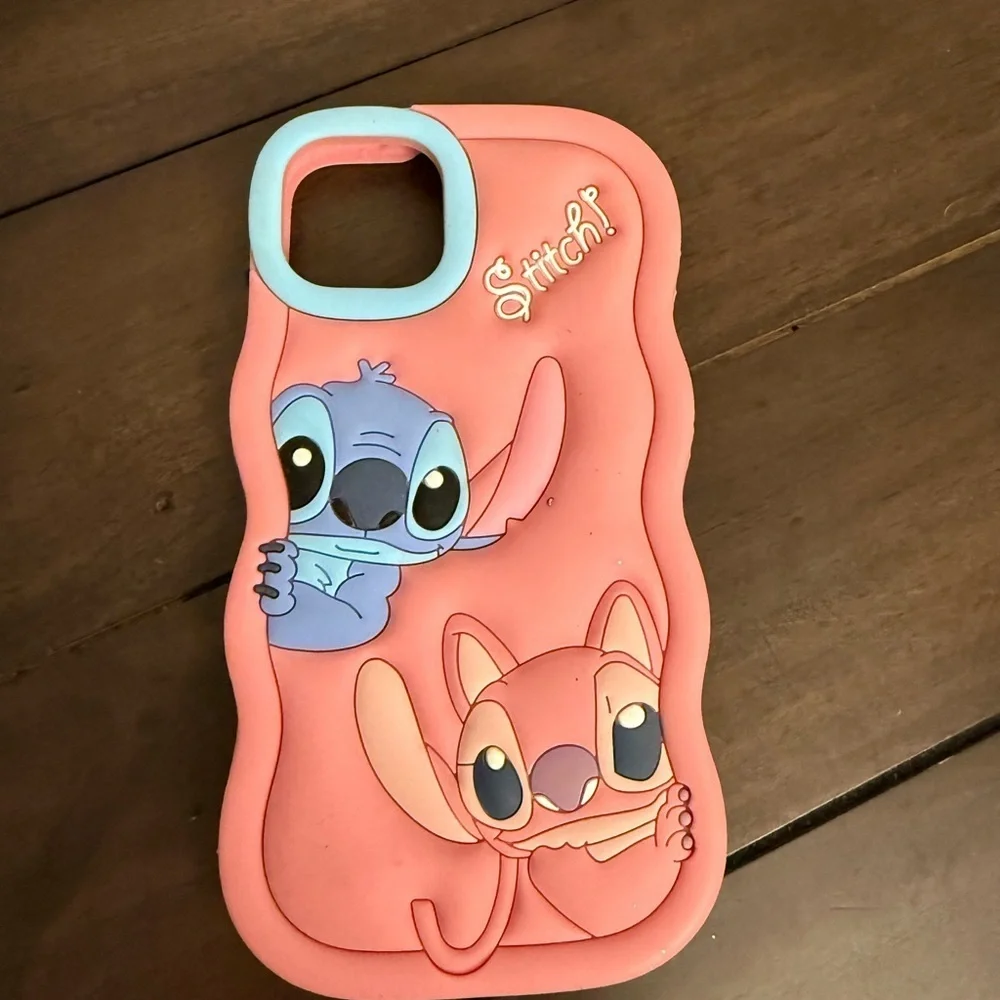 Apple Pink and Blue Cartoon Character Phone Case